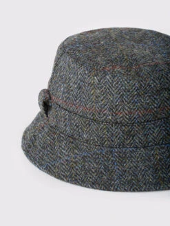 Blue Harris Tweed Roll Up Hat -Xmas Festival Shop Blue Harris Tweed Roll Up Hat PEAK 1280px min 92834.1659431618