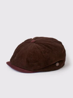 Brown Cord Bakerboy Cap