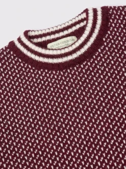 Burgundy Norwegian Style Jumper 100% Pure Wool -Xmas Festival Shop Burgundy Norwegian Jumper 100 Pure Wool COLLAR 1280px min 35139.1662717091