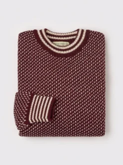 Burgundy Norwegian Style Jumper 100% Pure Wool -Xmas Festival Shop Burgundy Norwegian Jumper 100 Pure Wool FOLDED 1280px min 48029.1700063686
