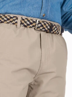 Sand Drawstring Waist Trousers -Xmas Festival Shop Cream Sand Mens Organic Cotton Drawstring Trousers Belt Loop 04381.1679998234