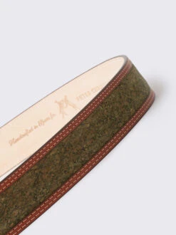 Green Cork Inlaid Handmade Leather Belt -Xmas Festival Shop Green Cork Belt Curl 12856.1674207114
