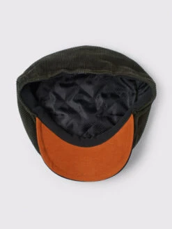 Green Cord Bakerboy Cap -Xmas Festival Shop Green Cord Bakerboy Cap LINING 1280px 02568.1659431019