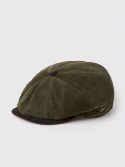 Green Cord Bakerboy Cap