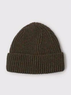 Green Rib Knit Beanie Hat