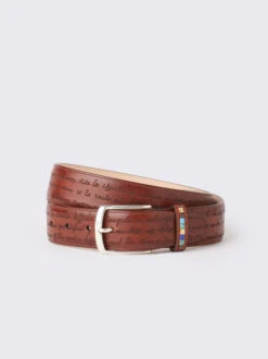 Handmade Leather Script Belt