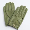 Green Dents Leather Driving Gloves