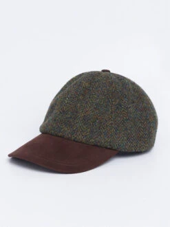 Brown Harris Tweed Baseball Cap
