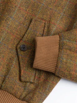 Amber Harris Tweed Harrington Jacket -Xmas Festival Shop MJ71 Harris Tweed Harrington Jacket Amber Cuff 08760.1659445751