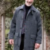 Grey Houndstooth Harris Tweed Overcoat