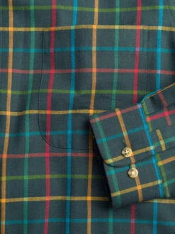 Green Viyella Wool & Cotton Shirt -Xmas Festival Shop MS158 Viyella Shirt Green Cuff 85269.1638789010