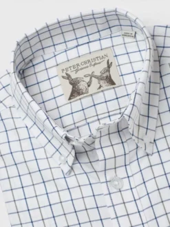 Blue Button Down Collar County Tattersall Shirt 6 Blue Button Down Collar County Tattersall Shirt -Xmas Festival Shop MS23BD Blue AW22 NoOrganic Collar 93496.1665654622