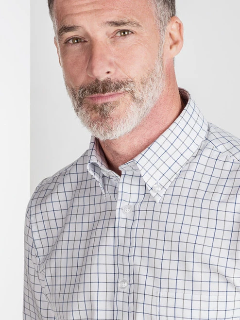 Blue Button Down Collar County Tattersall Shirt 1 Blue Button Down Collar County Tattersall Shirt