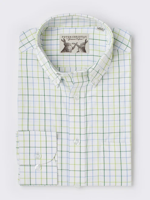 Green Button Down Collar County Tattersall Shirt 2 Green Button Down Collar County Tattersall Shirt - Image 2