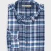 Blue Brushed Cotton Plaid Shirt