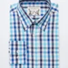 Button Down Sky & Blue Ensign Check Long Sleeve Shirt