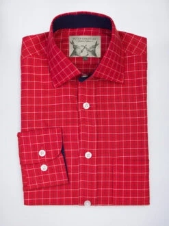Red Colourful Tattersall Check Cotton Shirt