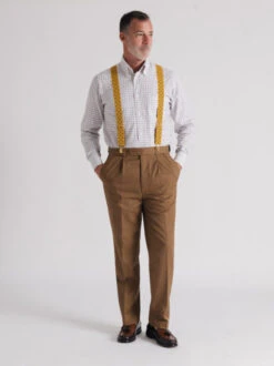 Tan Deluxe Wool & Silk Trousers