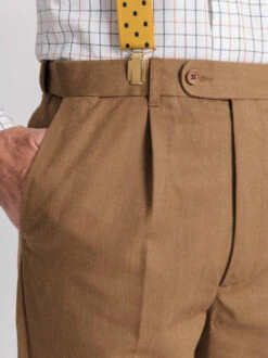 Tan Deluxe Wool & Silk Trousers -Xmas Festival Shop MT35 NEW TAN WOOLSILK POCKET DETAILjpg 87373.1698325817