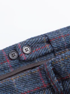 Slate Blue Harris Tweed Trousers -Xmas Festival Shop MT39 Harris Tweed Trousers Adjustable Waitband Blue 36598 60266.1663319515