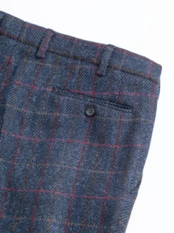 Slate Blue Harris Tweed Trousers -Xmas Festival Shop MT39 Harris Tweed Trousers Rear Pocket Bracken Blue 77676 84237.1663319515