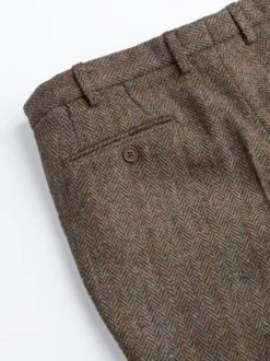 Bracken Brown Harris Tweed Trousers -Xmas Festival Shop MT39 Harris Tweed Trousers Rear Pocket Bracken Brown 32921 46438.1663317384