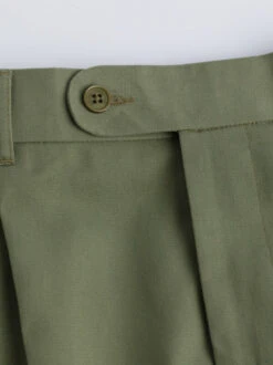 Green Cotton Pleated Shorts -Xmas Festival Shop MT47 Cotton Tailored Front Green 84953.1680519490