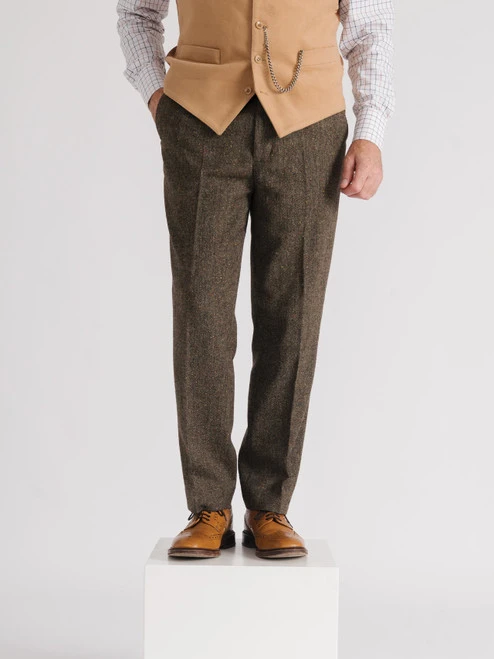 Bronze Fine Donegal Tweed Trousers 2 Bronze Fine Donegal Tweed Trousers - Image 2