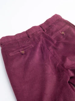 Burgundy Flat Front Corduroy Trousers -Xmas Festival Shop MT57 Burgundy Corduroy Trousers Cords Back Pockets Detail 25667.1638535260