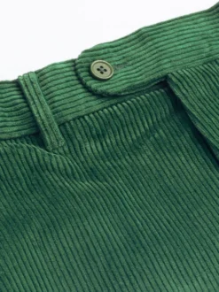 Emerald Flat Front Corduroy Trousers 6 Emerald Flat Front Corduroy Trousers -Xmas Festival Shop MT57 Emerald Corduroy Trousers Cords Button detail 56990.1638535342