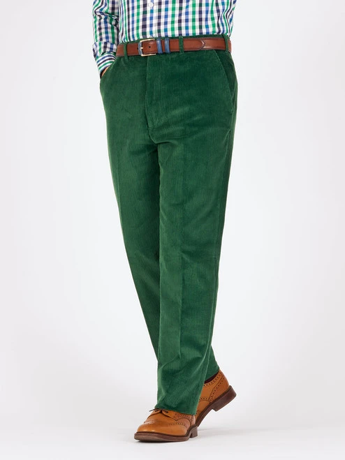 Emerald Flat Front Corduroy Trousers 1 Emerald Flat Front Corduroy Trousers