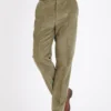 Loden Green Flat Front Corduroy Trousers