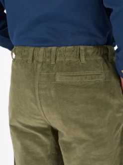 Lovat Green Corduroy Drawstring Waist Trousers -Xmas Festival Shop MT60 Lovat Model Detail Back 09037.1678884898