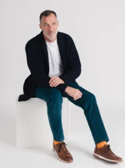 Blue Corduroy Drawstring Waist Trousers -Xmas Festival Shop MT60 NEW BLUE DRAWSTRING MODEL SITTING 69119.1698325931