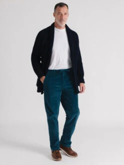Blue Corduroy Drawstring Waist Trousers
