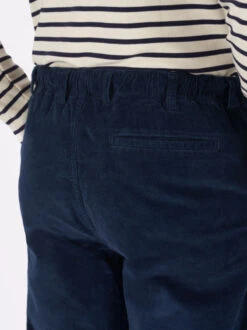 Navy Corduroy Drawstring Waist Trousers -Xmas Festival Shop MT60 Navy Model Detail Back 03636.1678885054