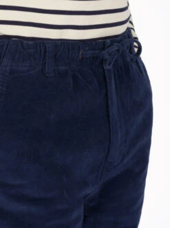 Navy Corduroy Drawstring Waist Trousers -Xmas Festival Shop MT60 Navy Model Detail Front 73223.1678885054