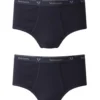 Navy Vedoneire Cotton Fine Rib Brief (2 Pairs)