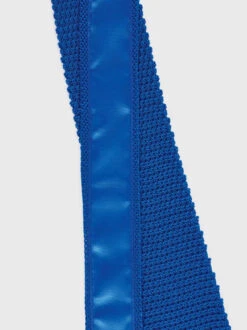 Blue Knitted Silk Tie -Xmas Festival Shop Mens Blue Knitted Tie ME186 Back 16501.1689333372