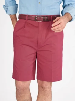 Brick Cotton Pleated Shorts
