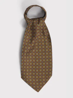 Brown Silk Foulard Cravat