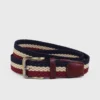 Burgundy Stripe Woven Elastic Belt
