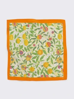 William Morris Patterned Gold Fruit Pocket Square