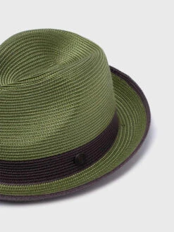Green Snap Brim Summer Trilby -Xmas Festival Shop Mens Green Snap Brim Summer Trilby Hat MH117 CloseUp 89384.1678353525