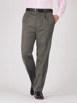 Grey Deluxe Wool & Silk Trousers