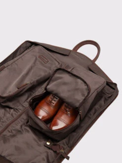 Dark Brown Loake London Leather Suit Carrier -Xmas Festival Shop Mens Loake Leather London Suit Carrier ML13 Pocket 47916.1694009438