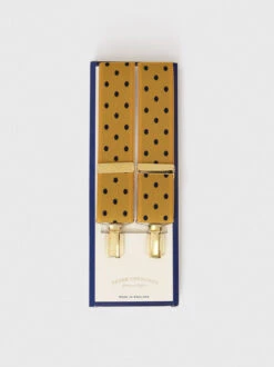 Gold & Navy Spotty Braces
