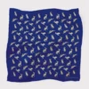 Midnight Blue Hares Silk Pocket Squares