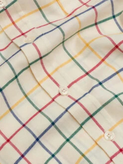 Navy Big Check Tattersall Shirt -Xmas Festival Shop Mens Navy Big Check Tattersall Shirt MS204 Closeup 94832.1691753914