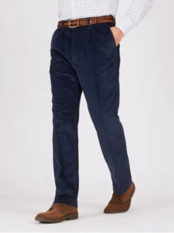 Navy Blue County Corduroy Trousers